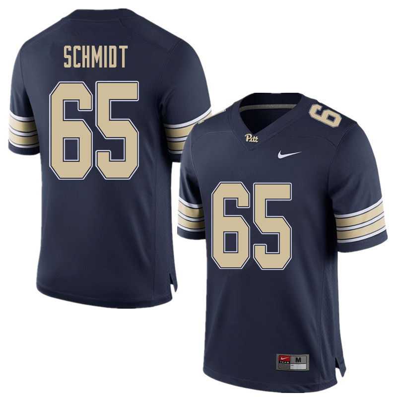 Men #65 Joe Schmidt Pittsburgh Panthers College Football Jerseys Sale-Home Blue